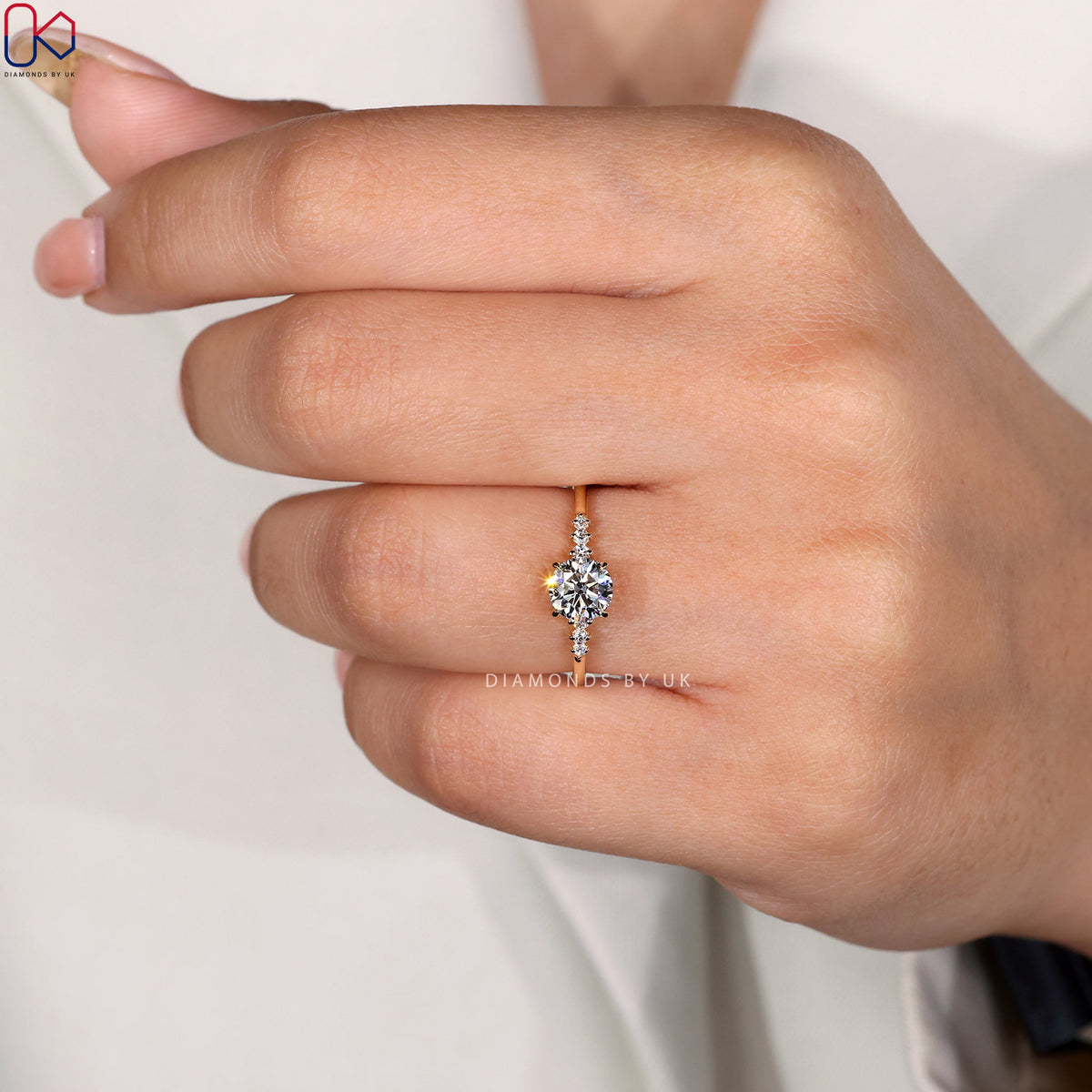 Round Cut 7 Stone Diamond Ring