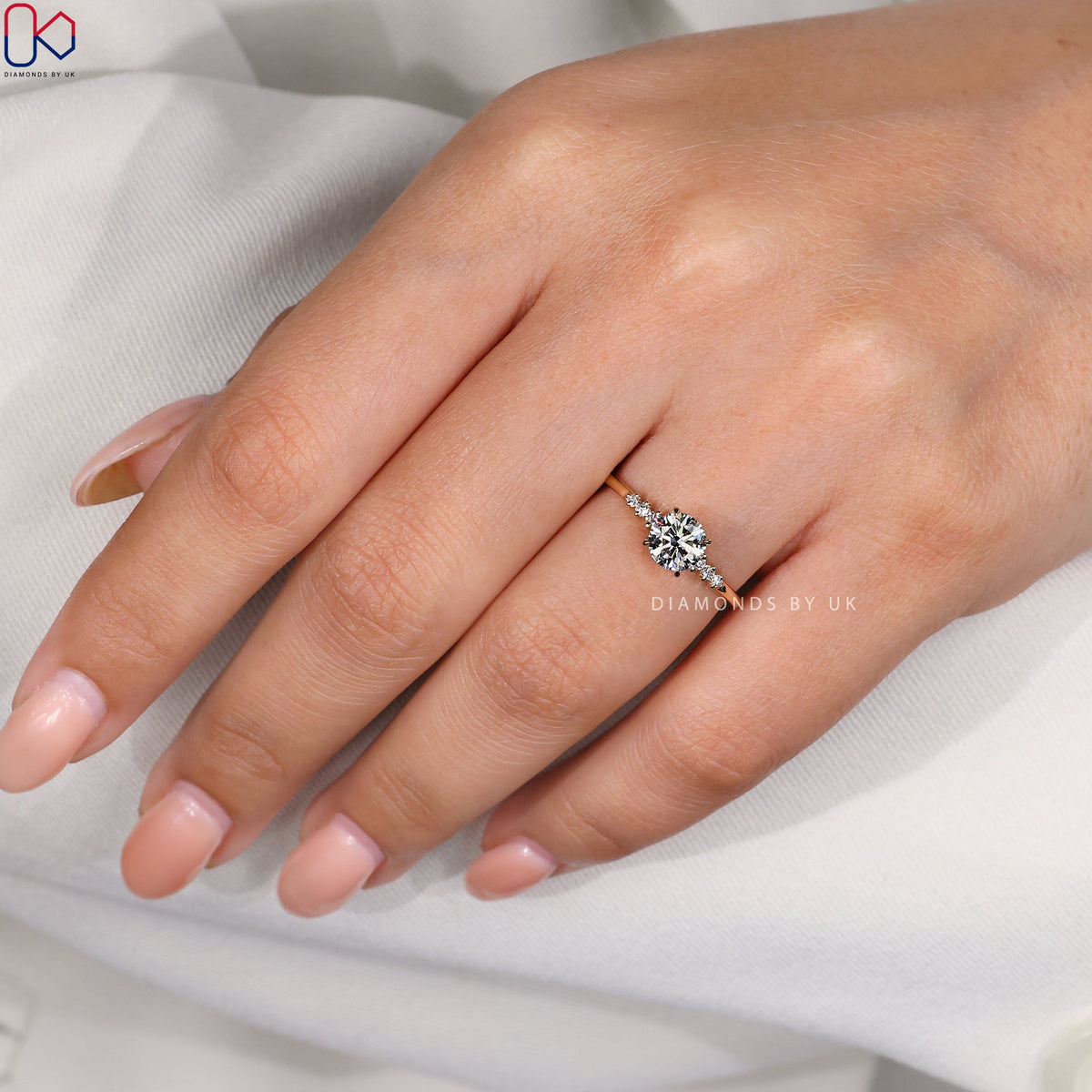 Round Cut 7 Stone Diamond Ring