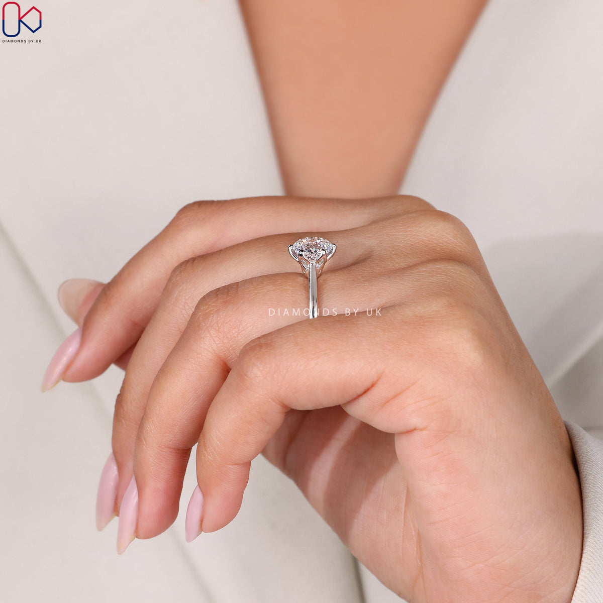 Portuguese Cut Diamond Ring In Solitaire Style