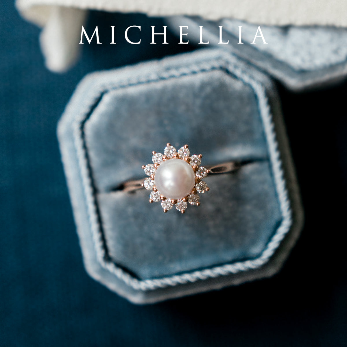 [Rosalie] Vintage Bloom Ring in Akoya Pearl