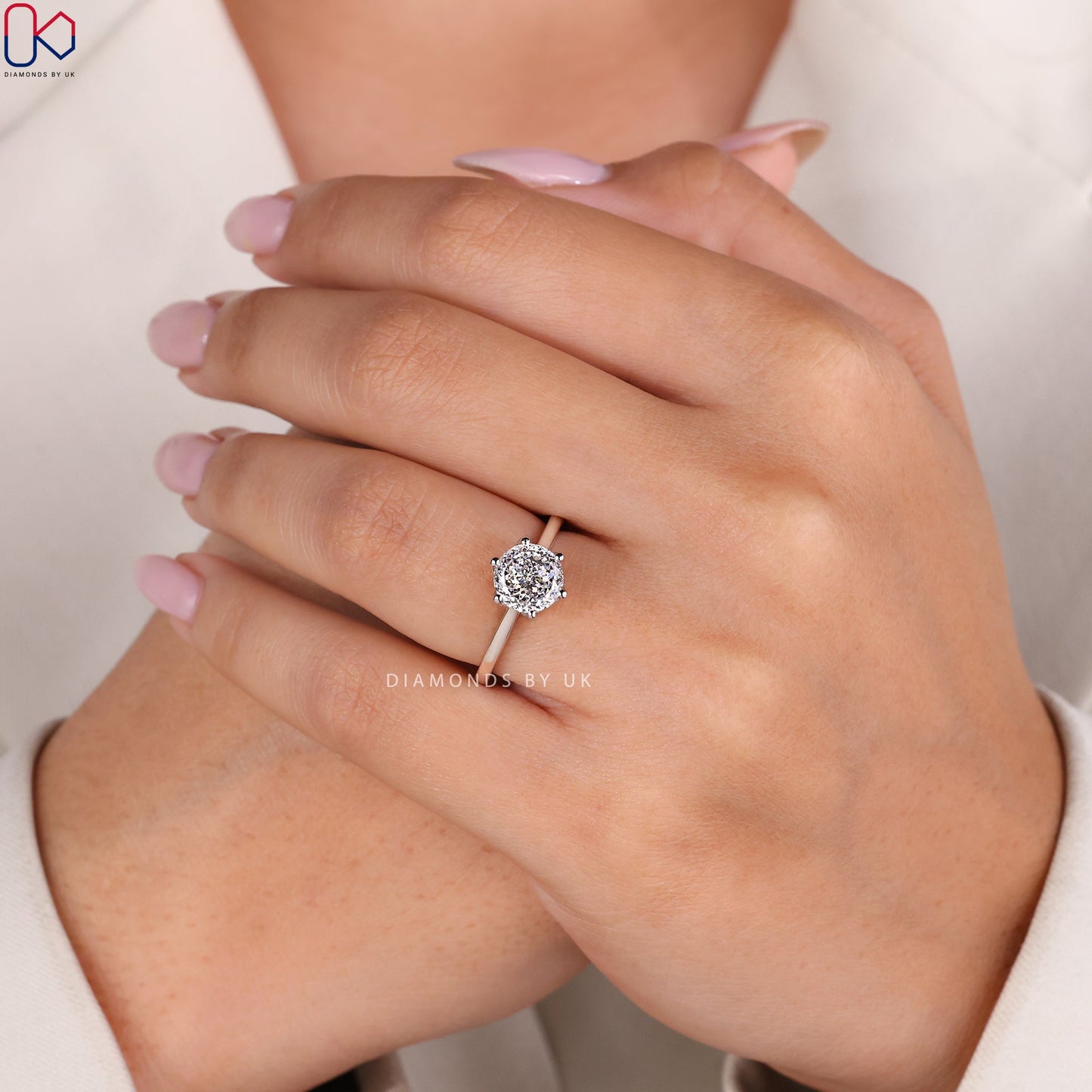 Portuguese Cut Diamond Ring In Solitaire Style