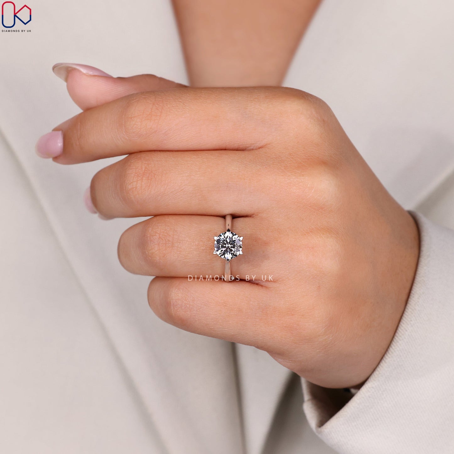 Round Diamond Hidden Halo In Cathedral Setting Ring