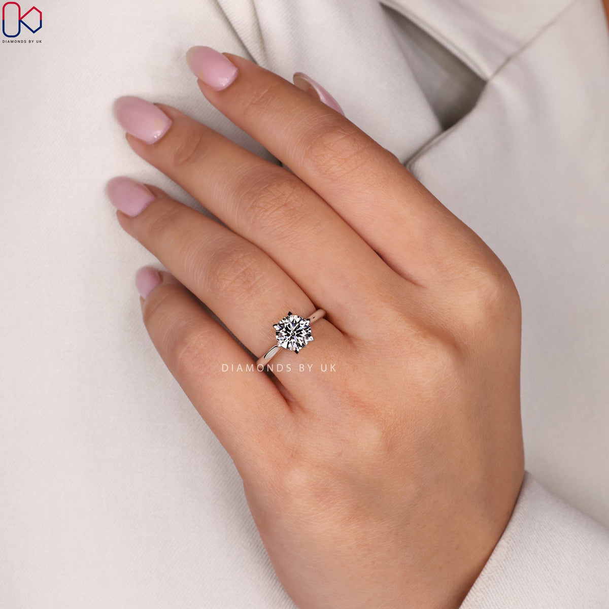 Round Diamond Hidden Halo In Cathedral Setting Ring