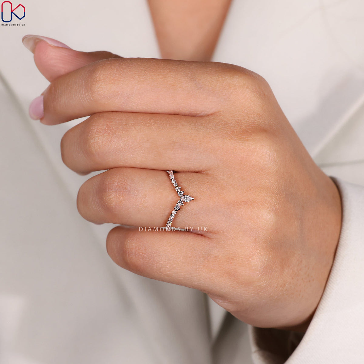 Tiara Wedding Band - Marquise And Round Diamond