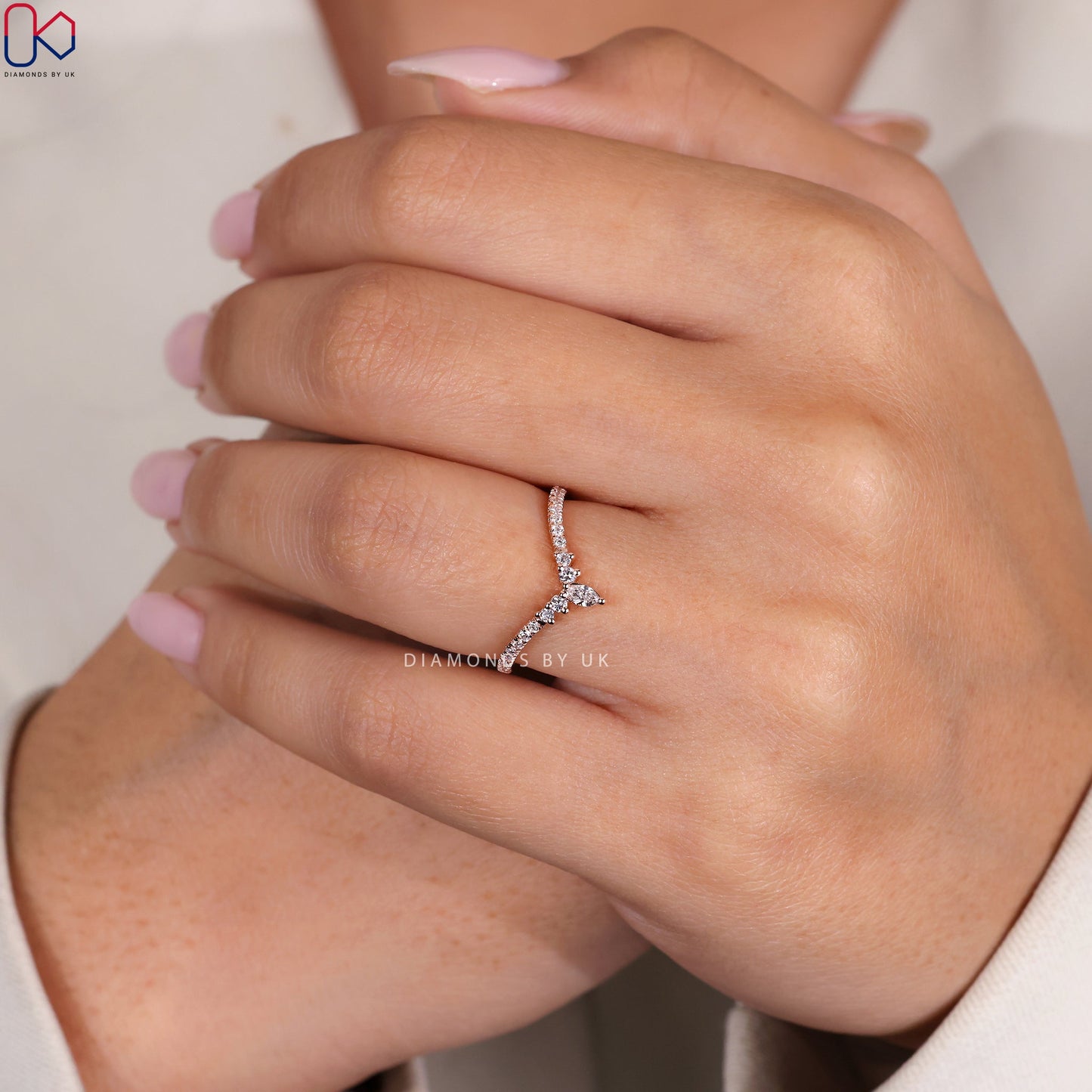 Tiara Wedding Band - Marquise And Round Diamond