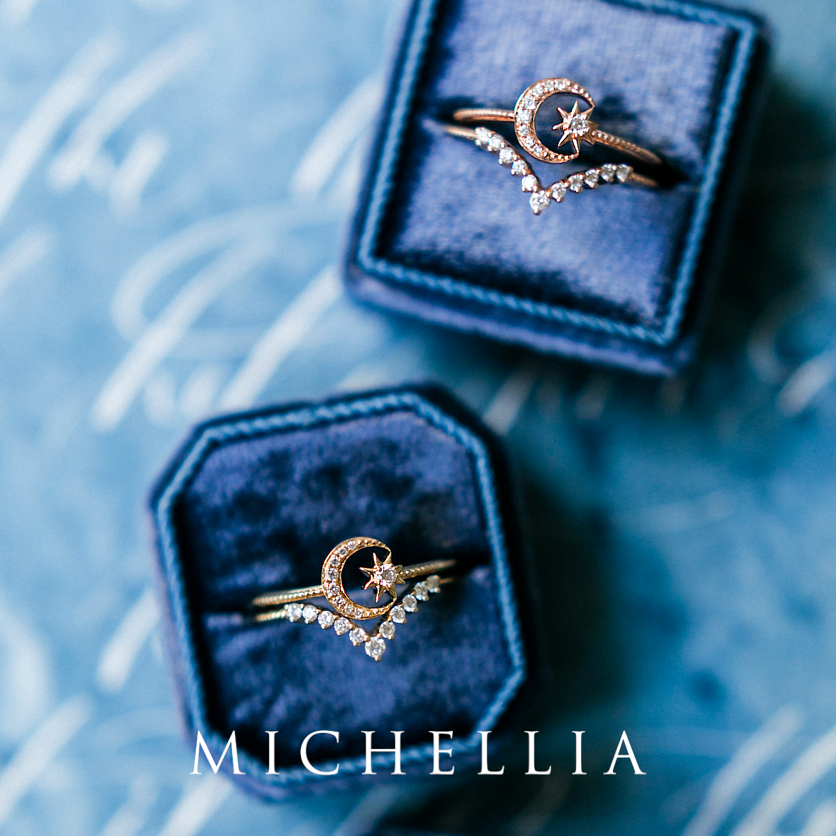 [Divina] Diamond Moon and Star Ring