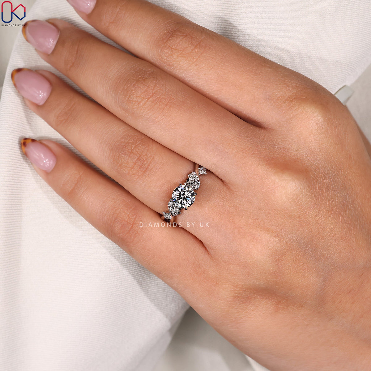 Nature Inspired Round Cut Engagement Ring