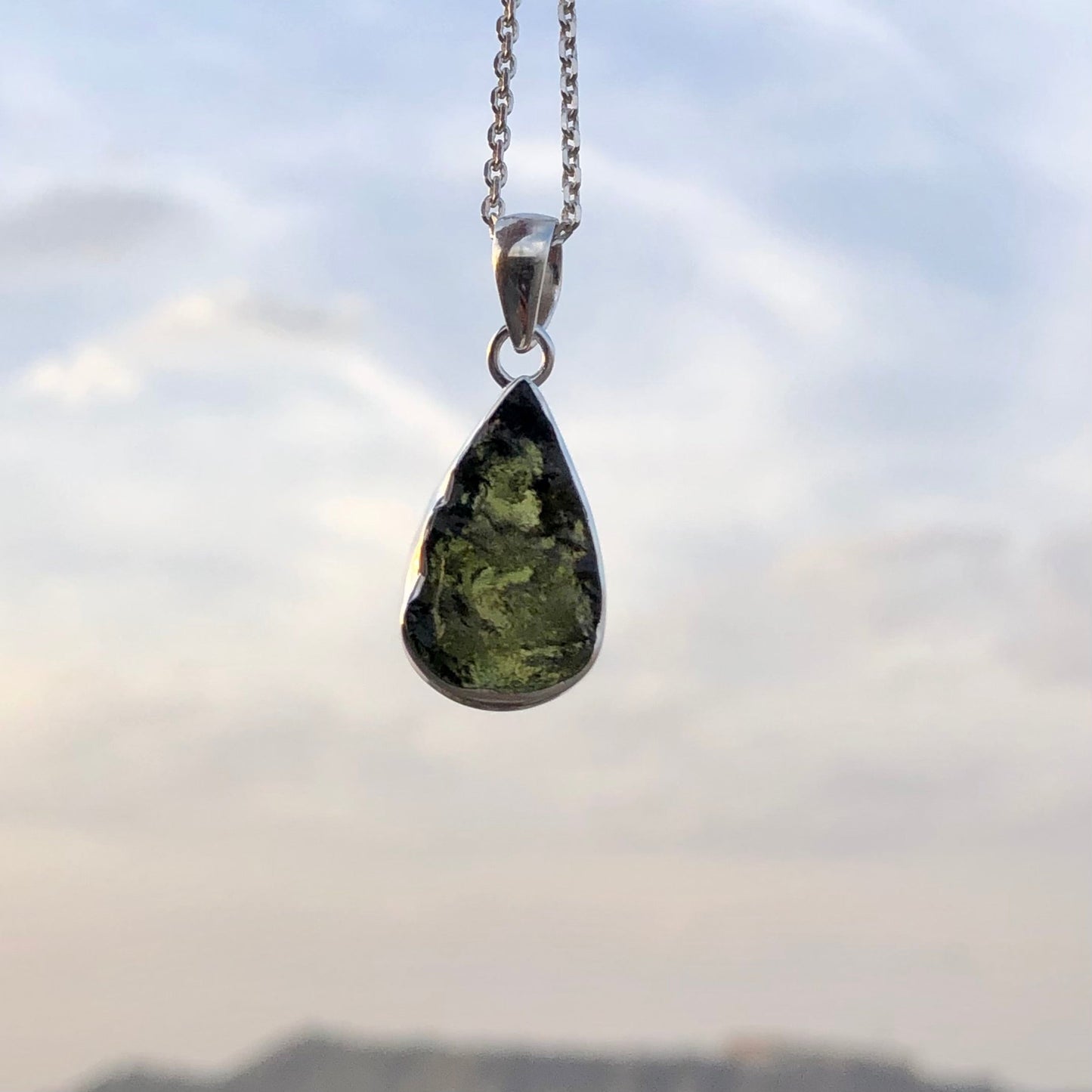 Certified Rough Moldavite Pendant, 925 Solid Sterling Silver Handmade Designer Pendant, 100% Natural Moldavite Gemstone Pendant Gift For Her
