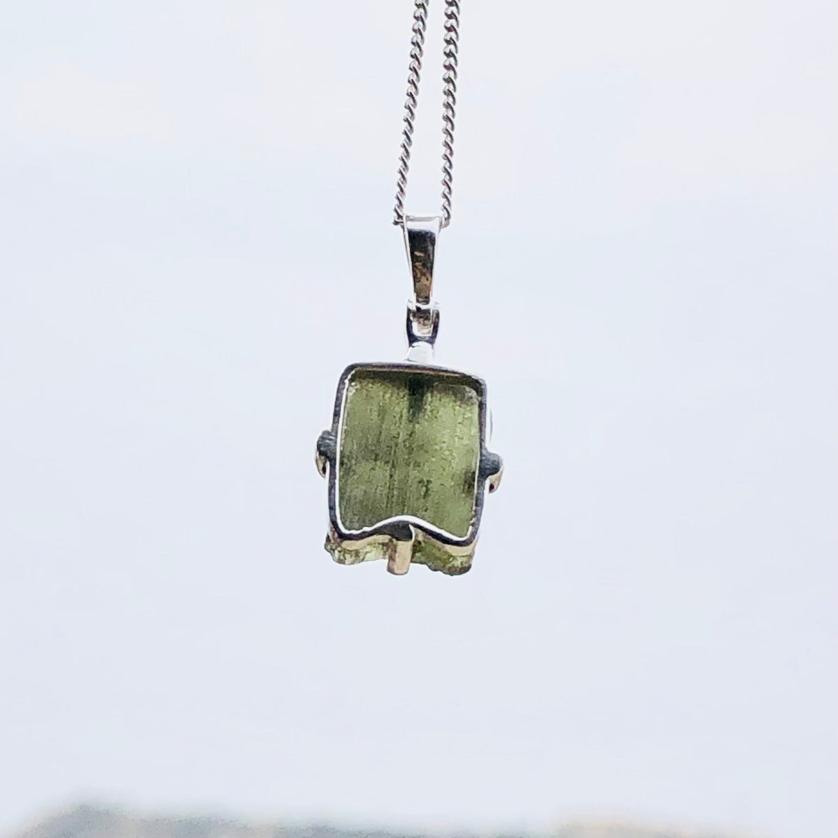 Certified Rough Moldavite Pendant, 925 Solid Sterling Silver Handmade Designer Pendant, 100% Natural Moldavite Gemstone Pendant Gift For Her