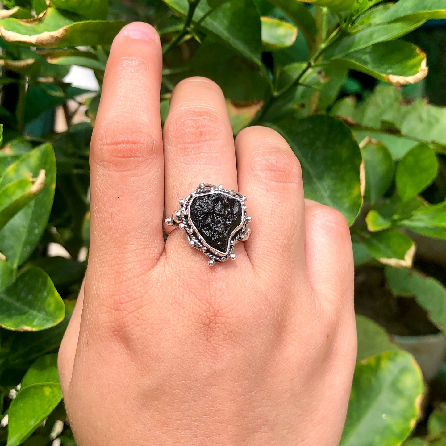 Moldavite Ring,925 Solid Sterling Silver Ring, Raw Stone Moldavite, Genuine Czech Republic Moldavite Gemstone Ring, Gift For Mom
