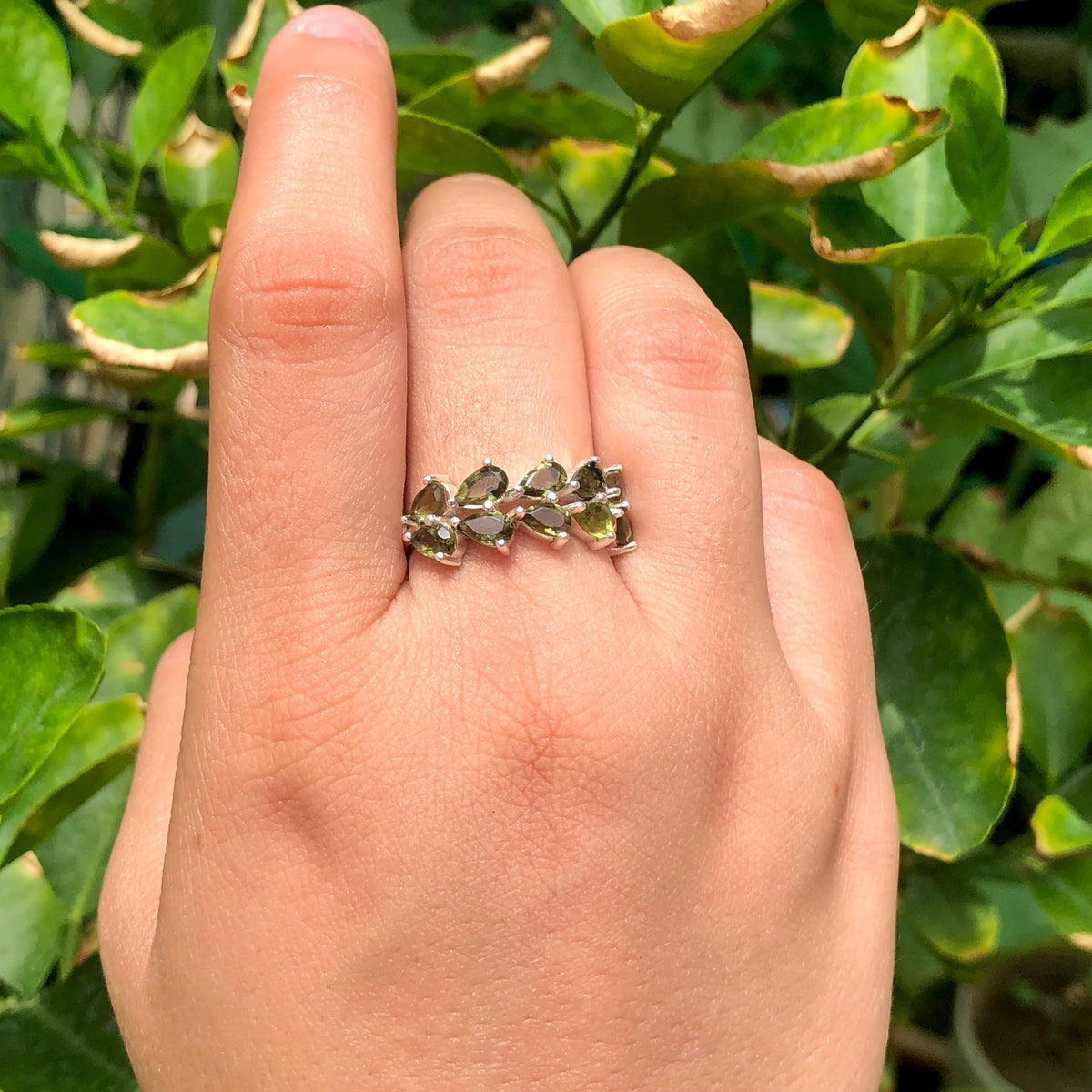 Moldavite Ring,925 Solid Sterling Silver Ring, Raw Stone Moldavite, Genuine Czech Republic Moldavite Gemstone Ring, Gift For Mom