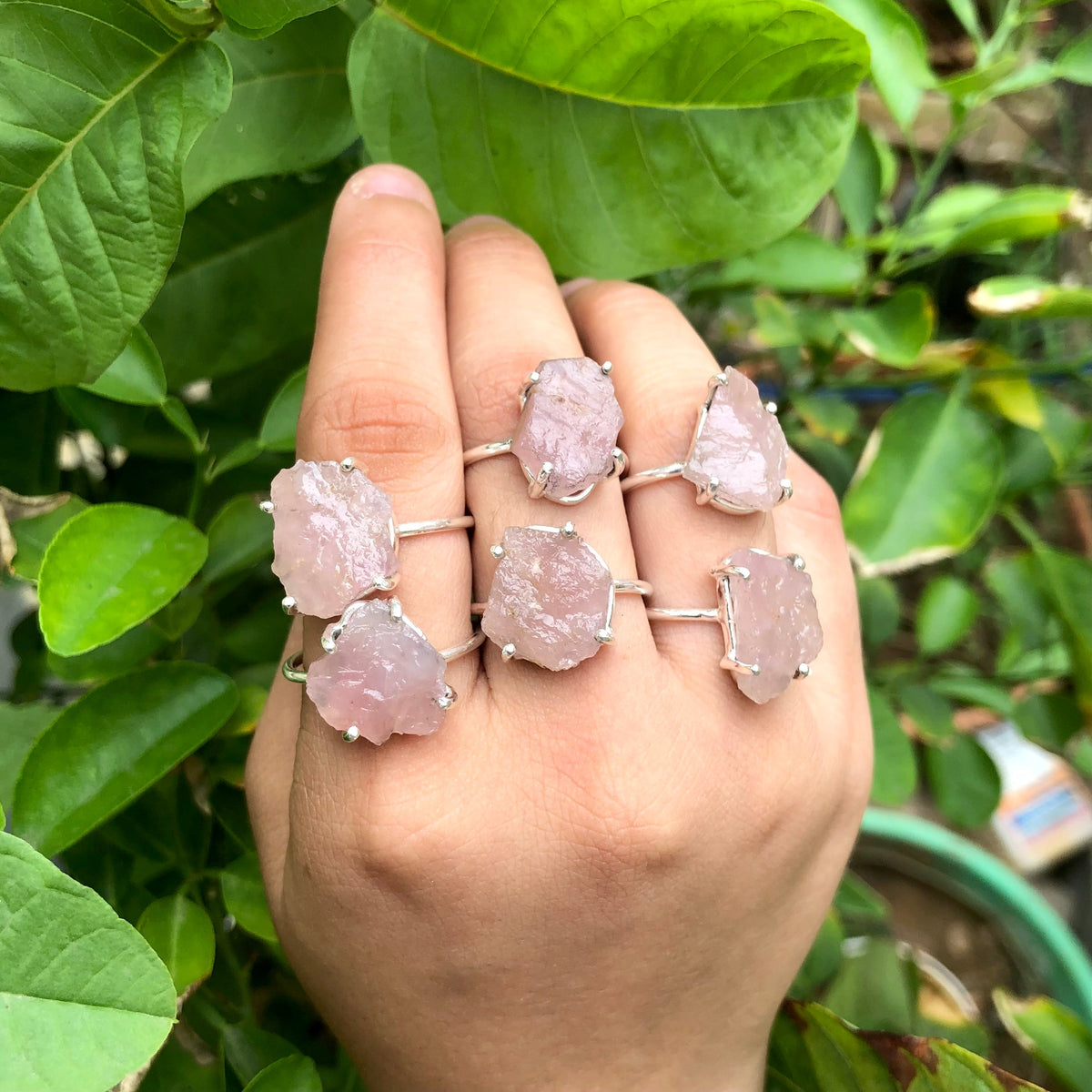 Natural Rose Quartz Ring, 925 Sterling Silver Ring, Uncut Gemstone Ring, Healing Crystal Ring, Gift For Her