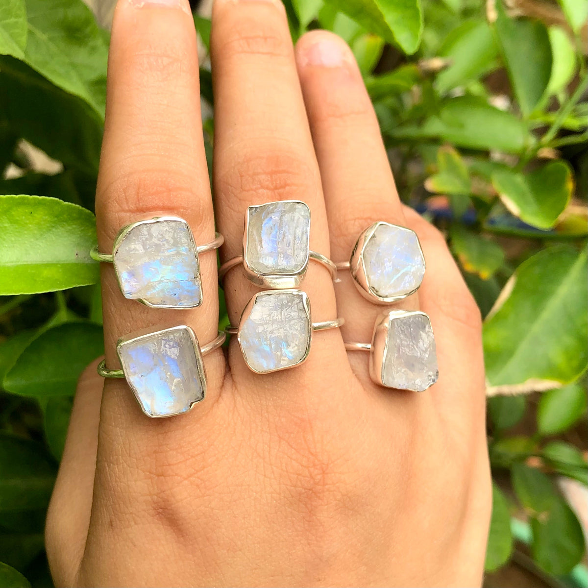 Rainbow Moonstone Ring, 925 Sterling Silver Handmade Women's Ring, Natural Gemstone Silver Ring, Uncut Gemstone Ring, Gift For mom