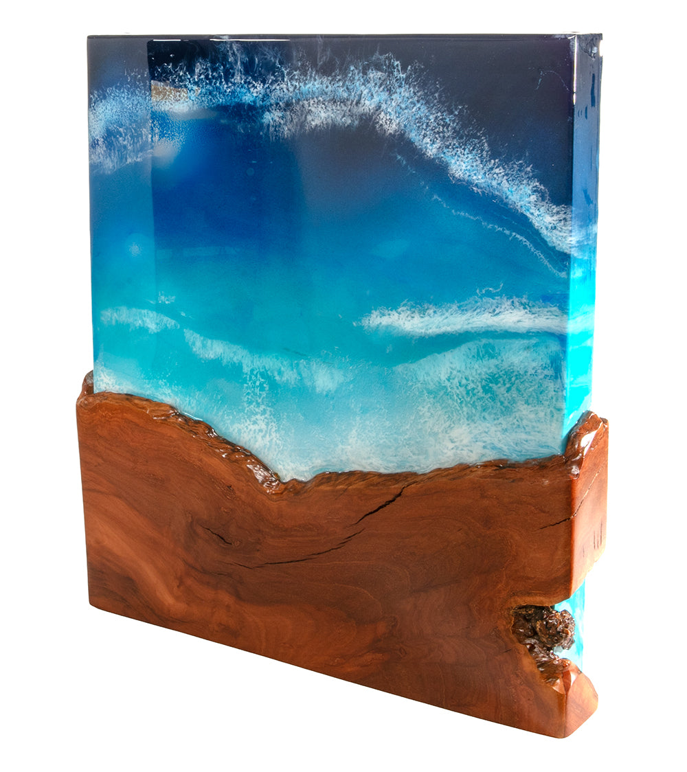 Koa/Resin Wall Art "Waikuloa Bay" by S. Isaac Anderson