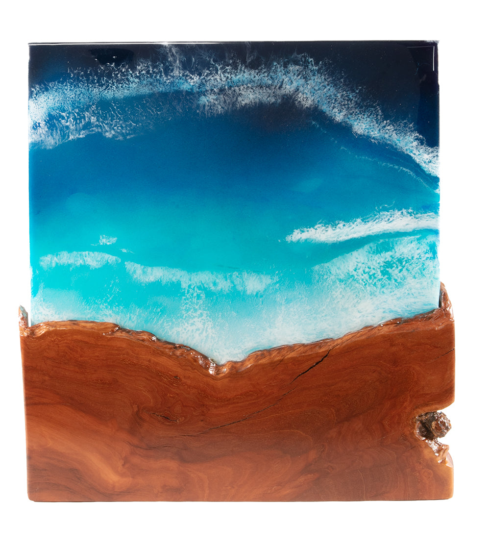 Koa/Resin Wall Art "Waikuloa Bay" by S. Isaac Anderson