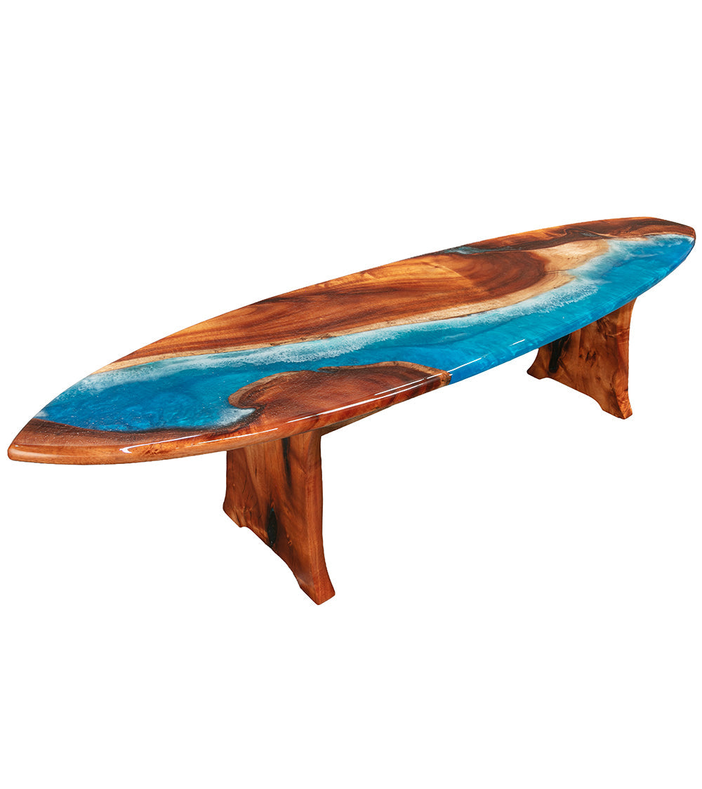 Koa/Resin Surfboard Coffee Table by S. Isaac Anderson