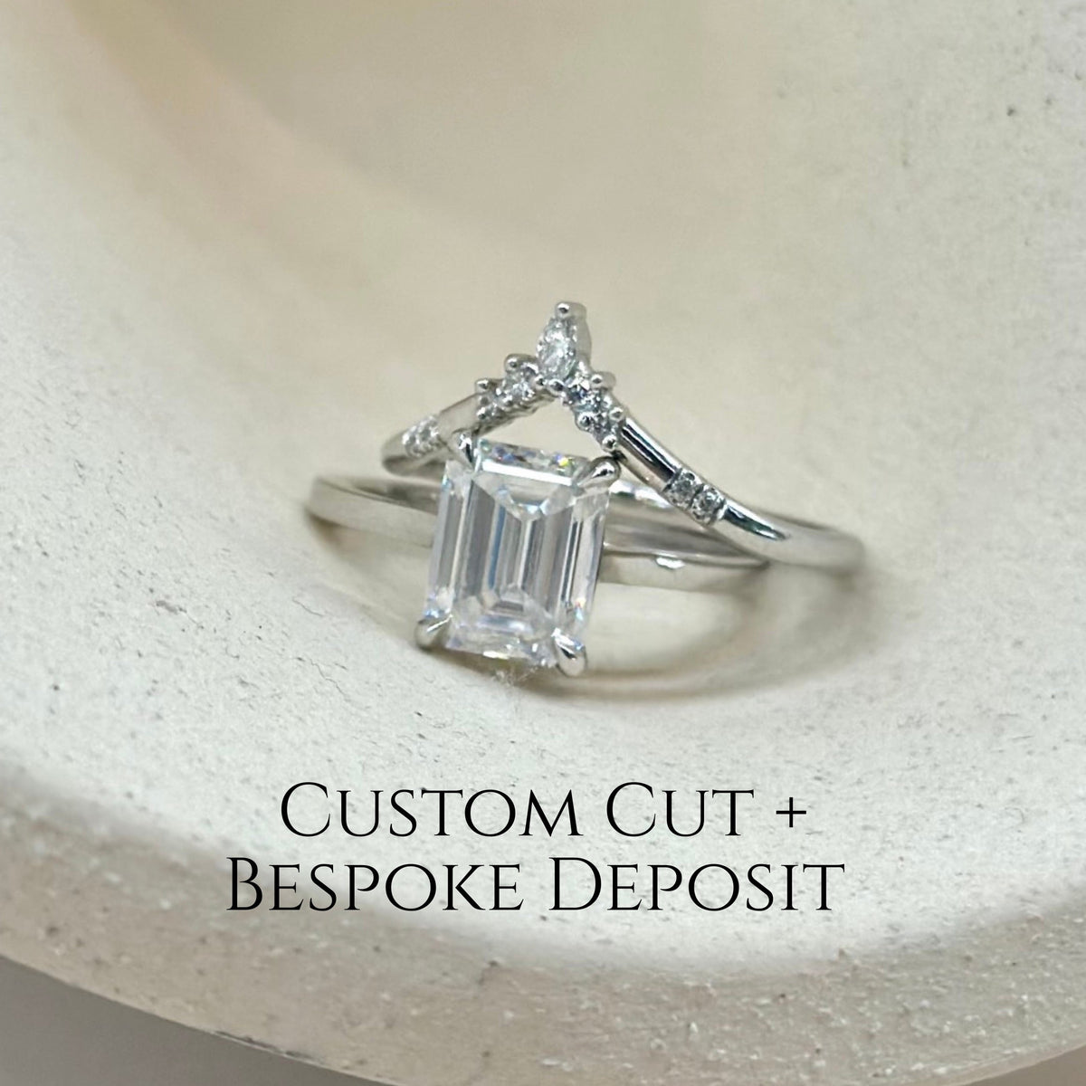 Custom Cut Stone Flat Fee (Moissanite or Lab Diamond) + Bespoke Ring Design | $2,200