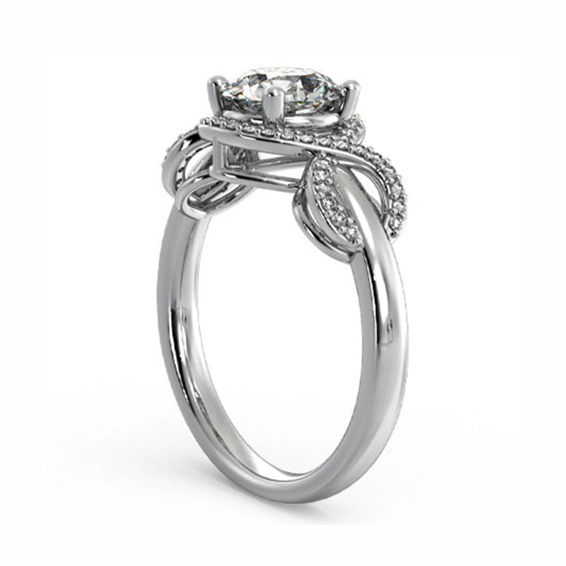 Infinity Halo Moissanite Ribbon Engagement Ring