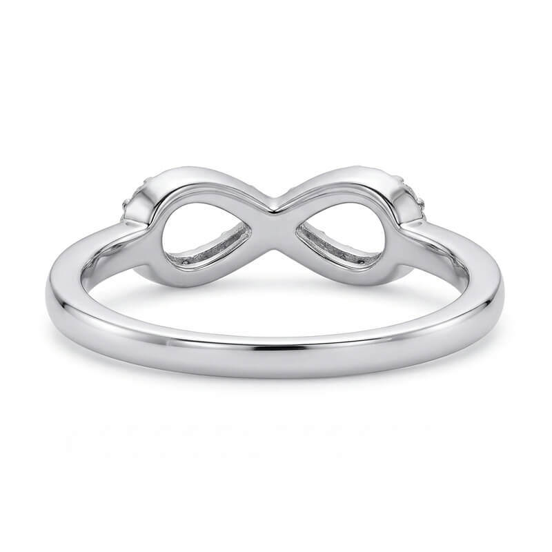 Infinity Knot Pave Moissanite Wedding Band Promise Ring