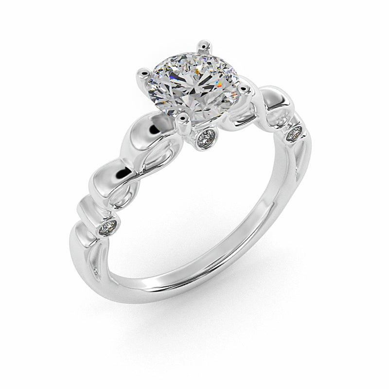 Infinity Solitaire Moissanite Engagement Ring