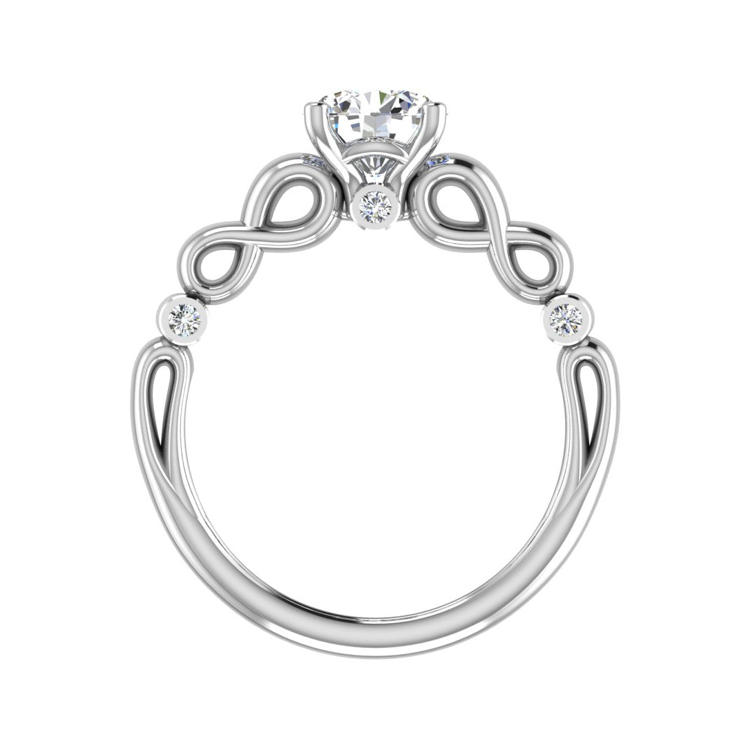 Infinity Solitaire Moissanite Engagement Ring