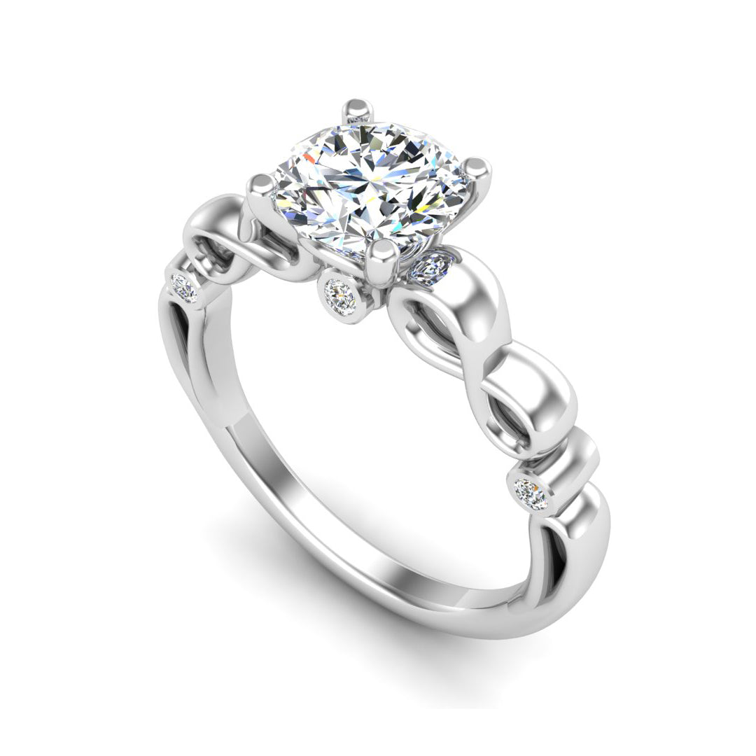 Infinity Solitaire Moissanite Engagement Ring