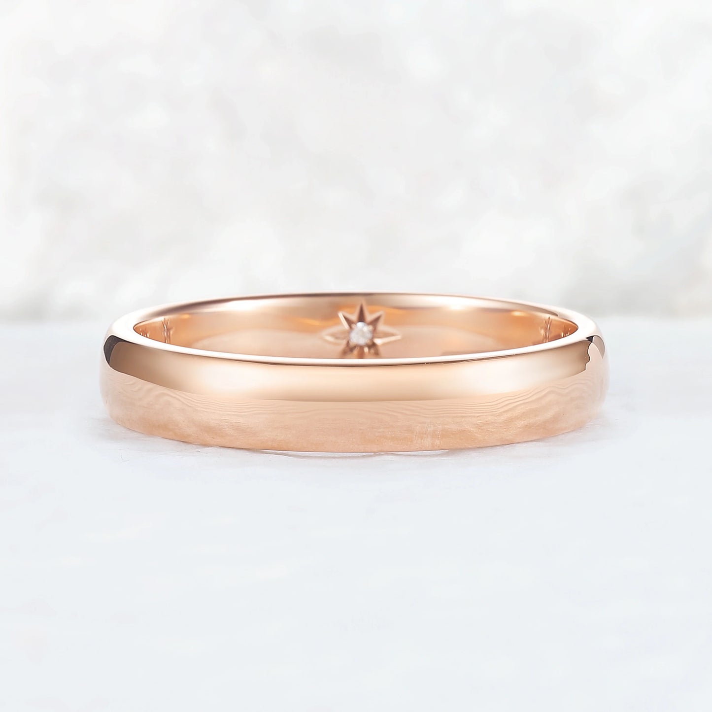 Inner Birthstone Rose Gold Promise Ring – Personalized with Your Stone