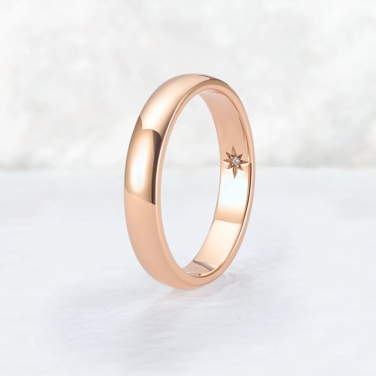 Inner Birthstone Rose Gold Promise Ring – Personalized with Your Stone