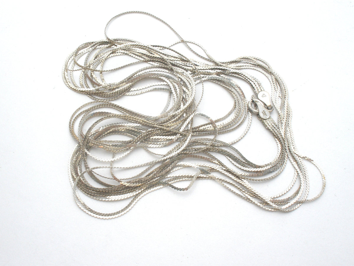 Italian Multi Chain Necklace Sterling Silver 31" Long