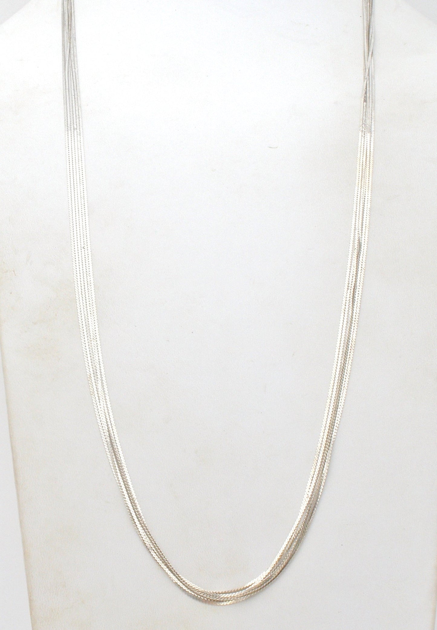 Italian Multi Chain Necklace Sterling Silver 31" Long