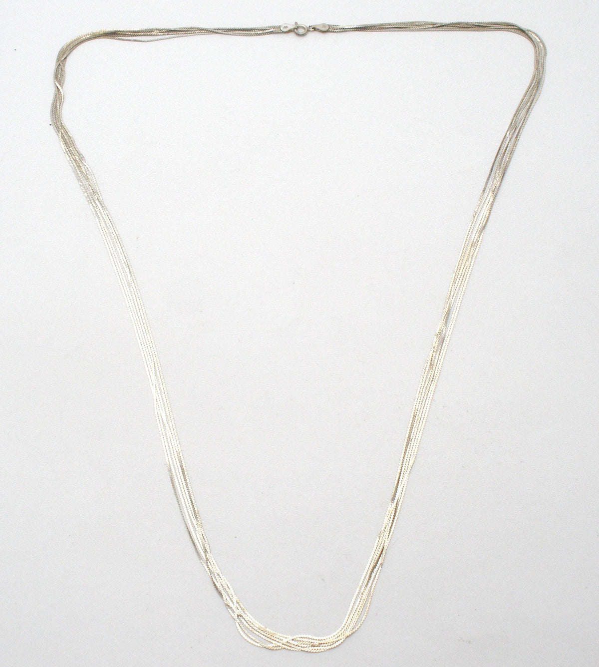 Italian Multi Chain Necklace Sterling Silver 31" Long