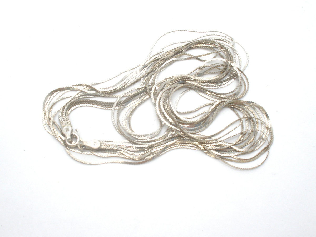 Italian Multi Chain Necklace Sterling Silver 31" Long