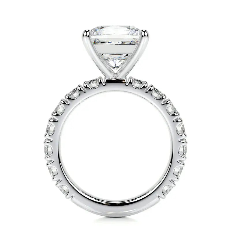 Sumptuous Solarii Moissanite 6.0ct Princess Cut 925 Sterling Silver Pave Engagement Ring