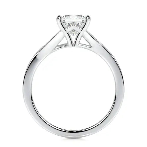 Alluring Solarii Moissanite 2.0ct Princess Cut 925 Sterling Silver Split Shank Engagement Ring