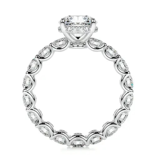 Sumptuous Solarii Moissanite 2.0ct Round Cut 925 Sterling Silver Pave Engagement Ring