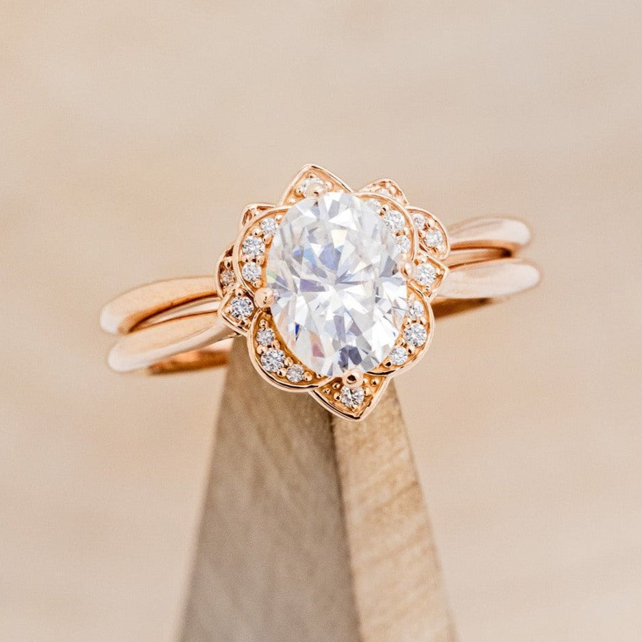 "Jane" - Moissanite Engagement Ring With Diamond Accents & Tracer