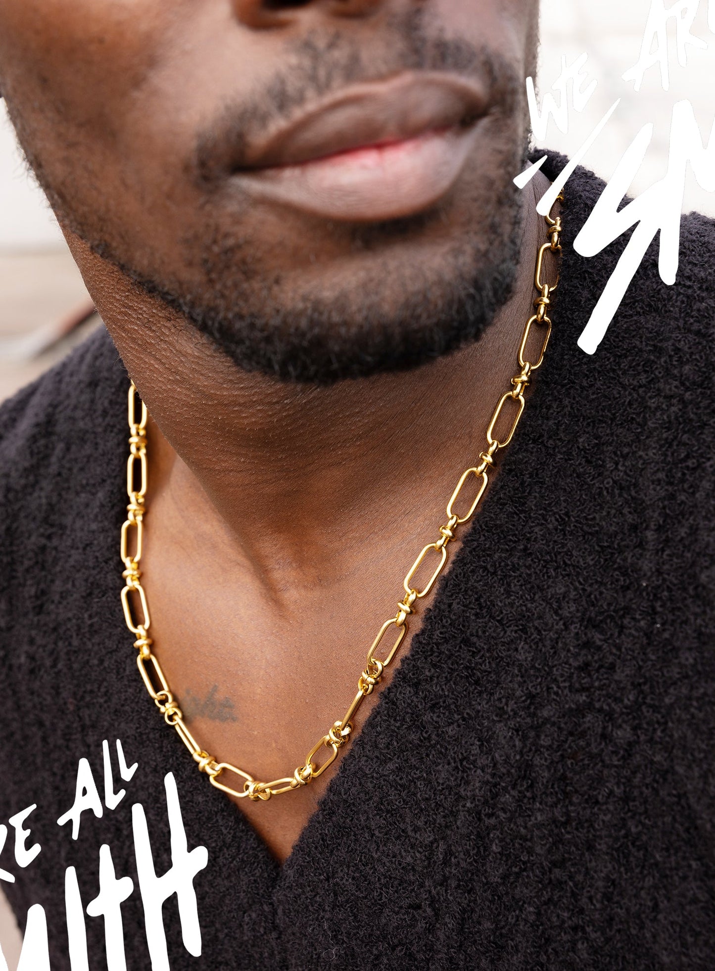 Stainless Steel Gold Plated 8mm Oval Cable Chain