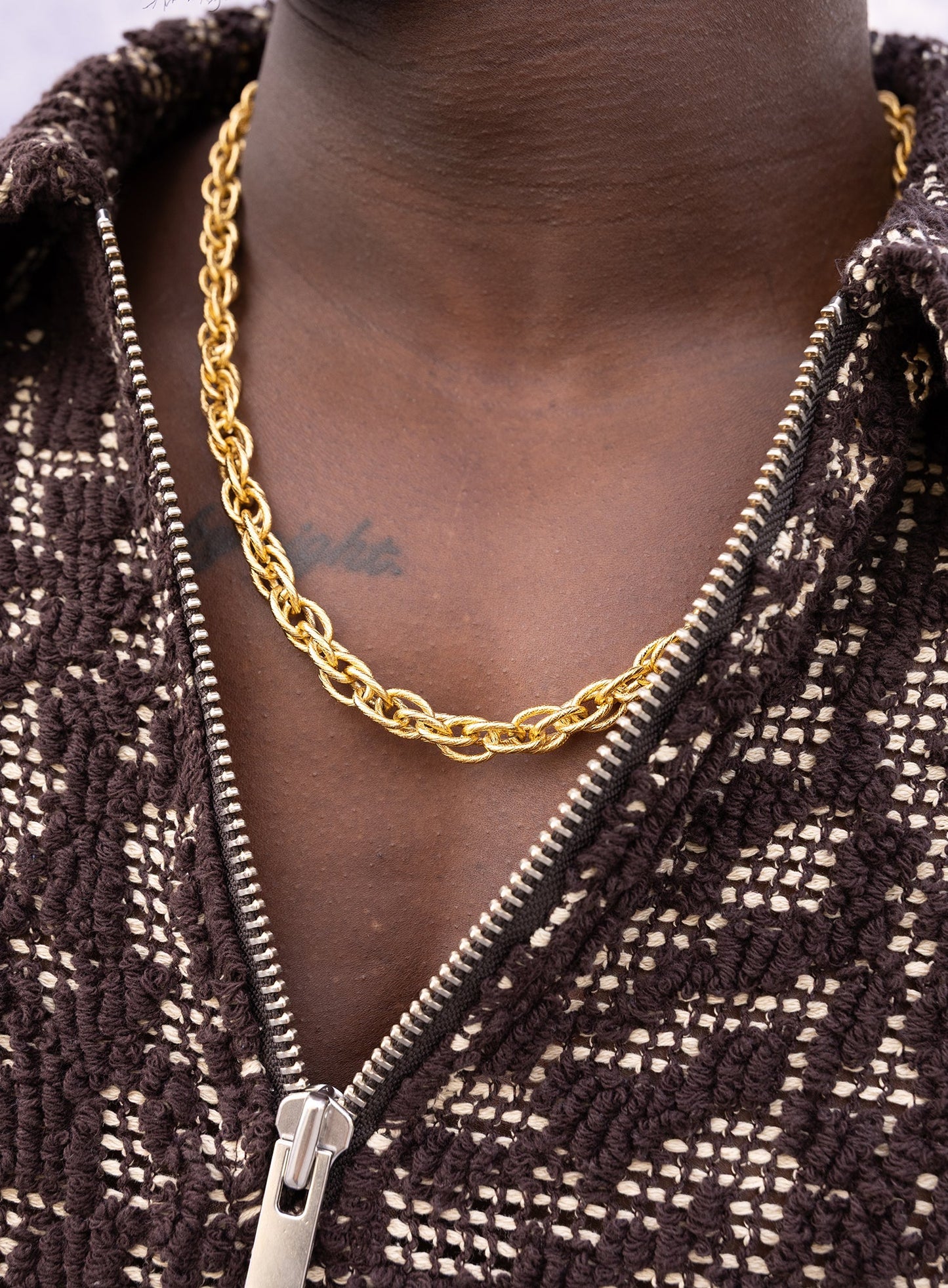 Men's Gold Plated Stainless Steel 10mm Rope Chain Necklace