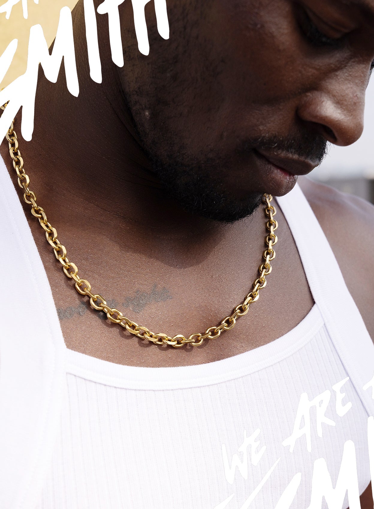 Stainless Steel Gold Plated 8mm Cable Chain Necklace