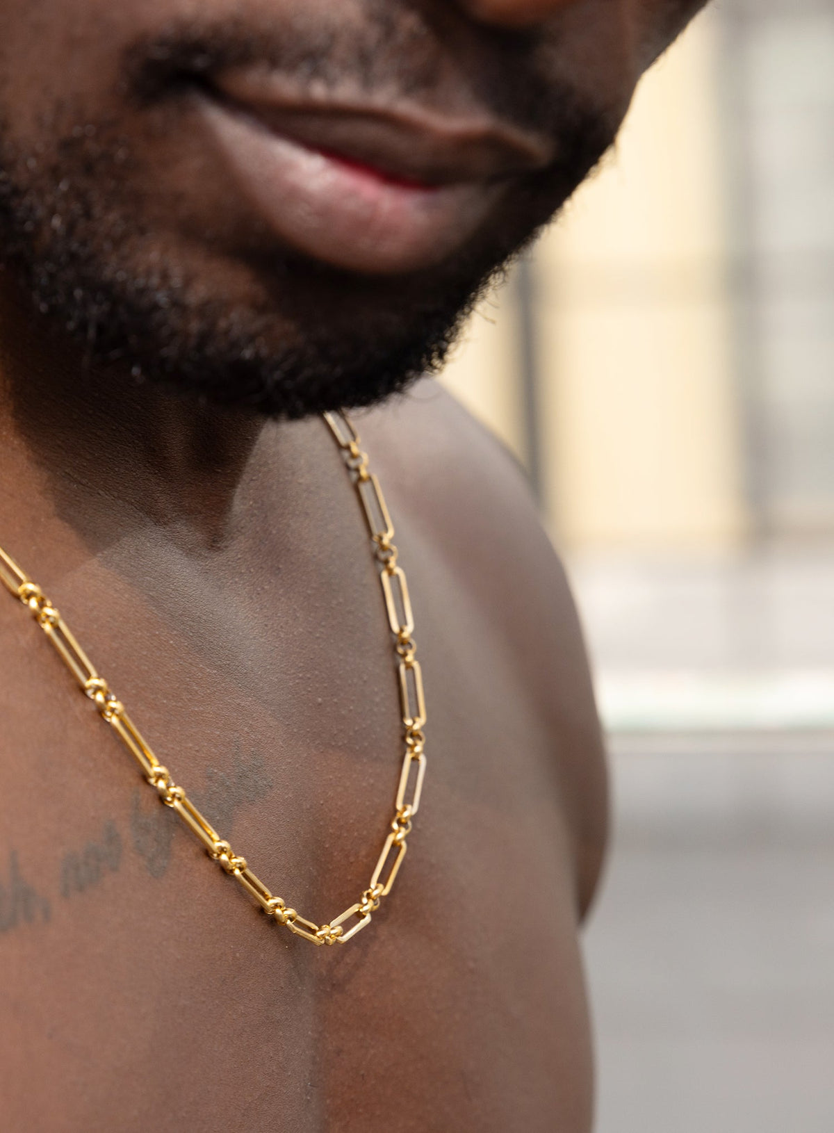 Stainless Steel Gold Plated 4.5mm Elongated Cable Chain Necklace