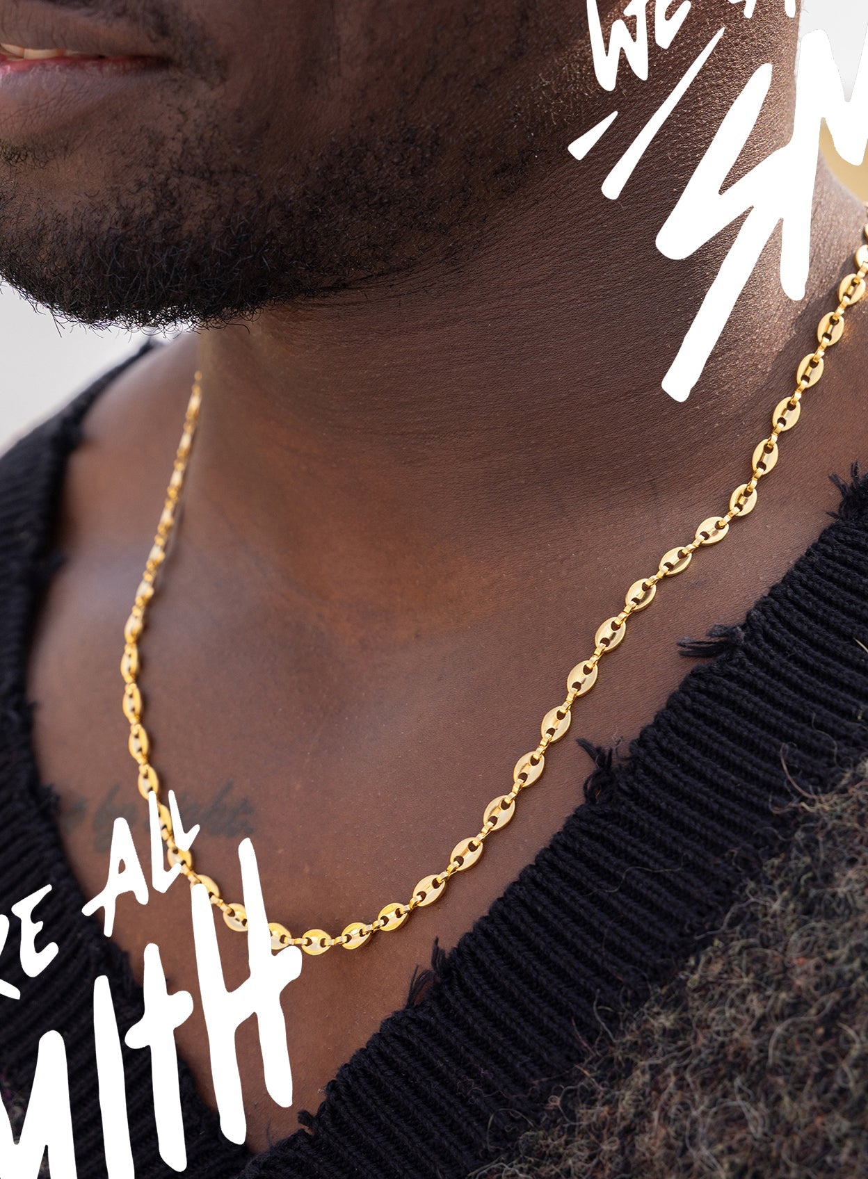 Stainless Steel Gold Plated 5mm Mariners Chain Necklace
