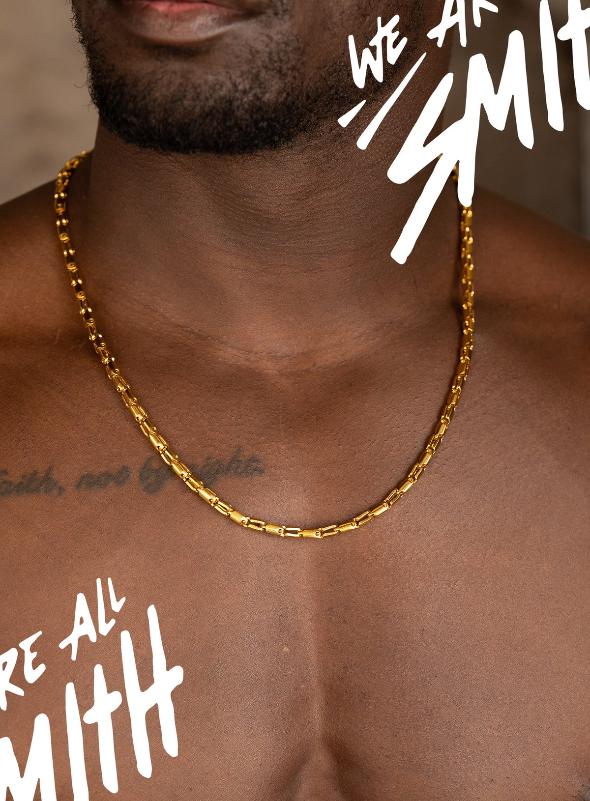 Stainless Steel Gold Plated Men's 5mm Chain Necklace