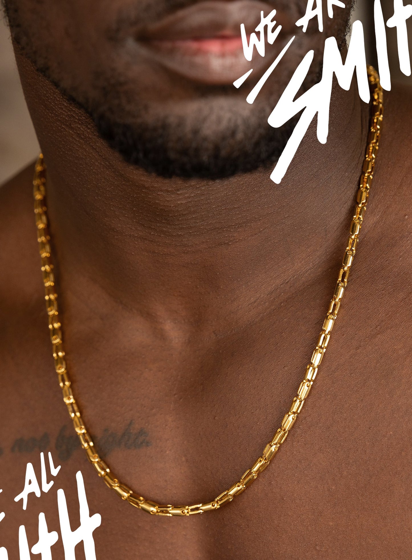 Stainless Steel Gold Plated Men's 5mm Chain Necklace