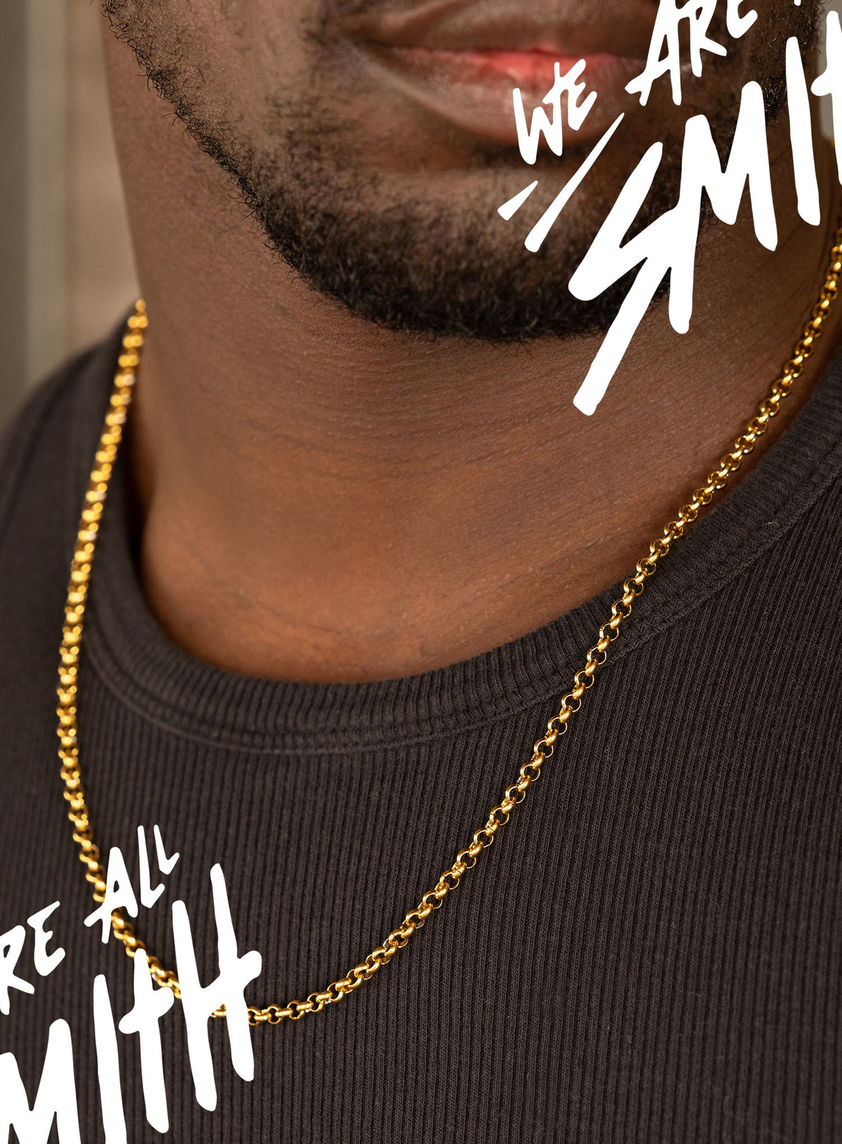 Stainless Steel Gold Plated 4mm Large Rolo Chain Necklace