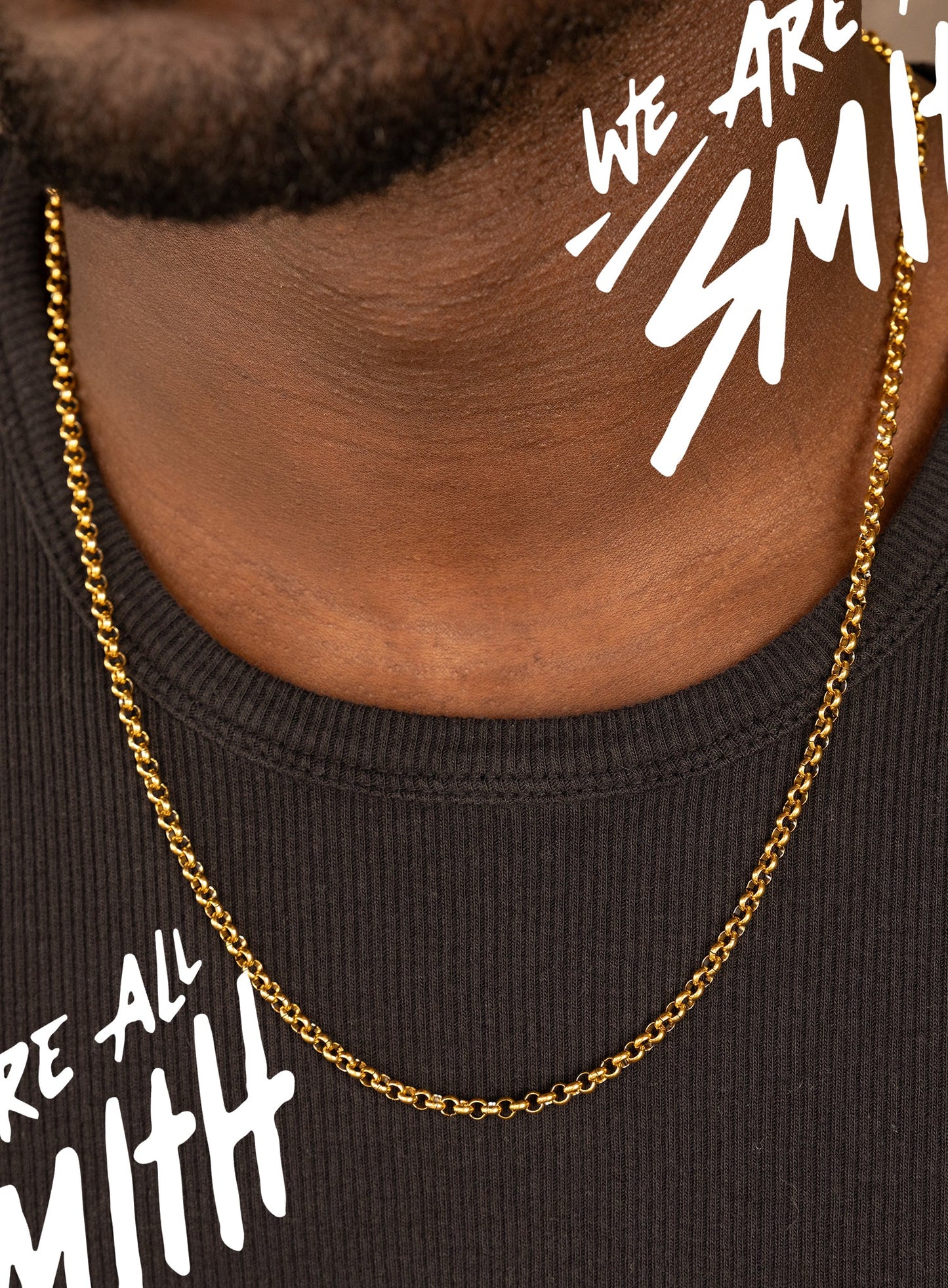 Stainless Steel Gold Plated 4mm Large Rolo Chain Necklace