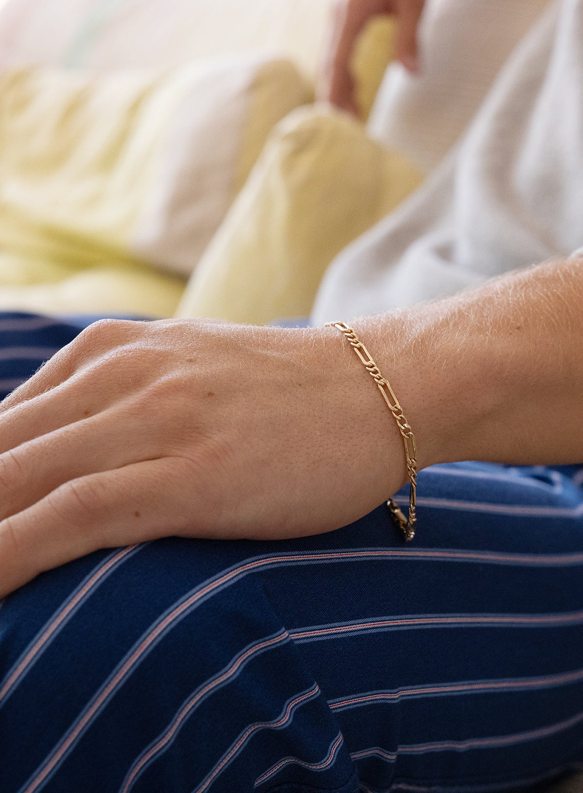 3.5mm 14K Gold Filled Figaro Chain Men's Bracelet