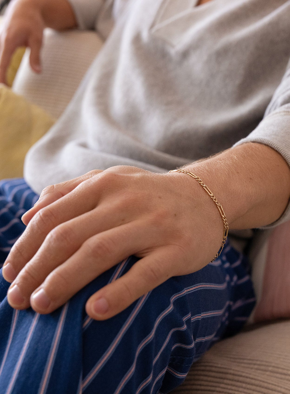 3.5mm 14K Gold Filled Figaro Chain Men's Bracelet