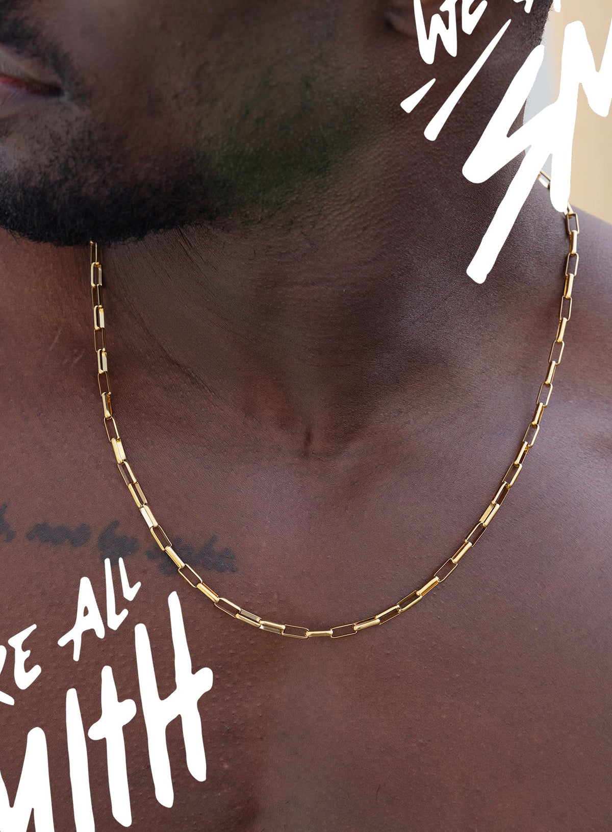 Stainless Steel Gold Plated 4.5mm Elongated Box Chain Necklace