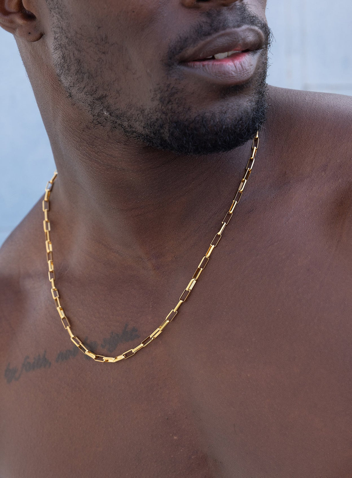 Stainless Steel Gold Plated 4.5mm Elongated Box Chain Necklace