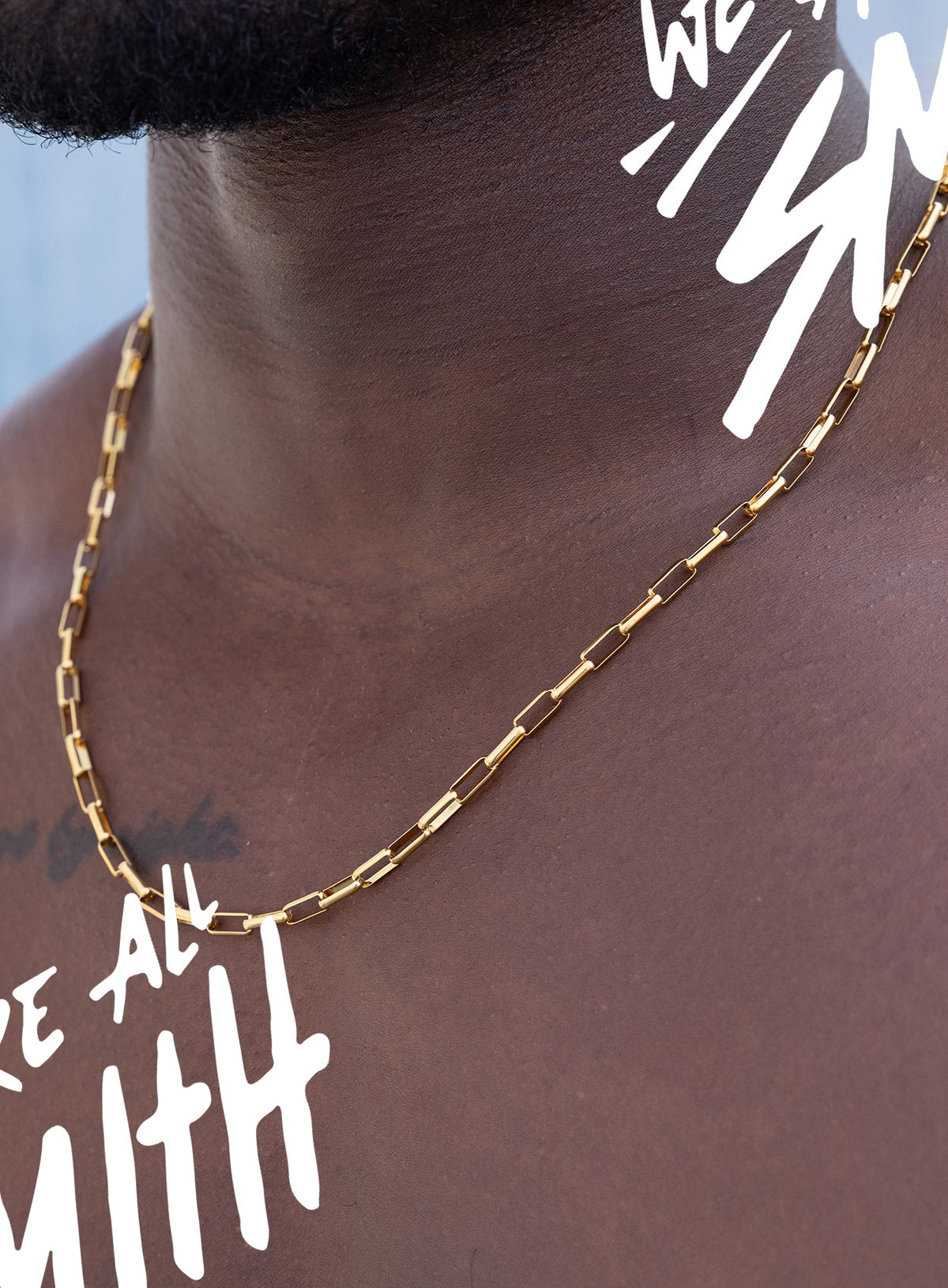 Stainless Steel Gold Plated 4.5mm Elongated Box Chain Necklace
